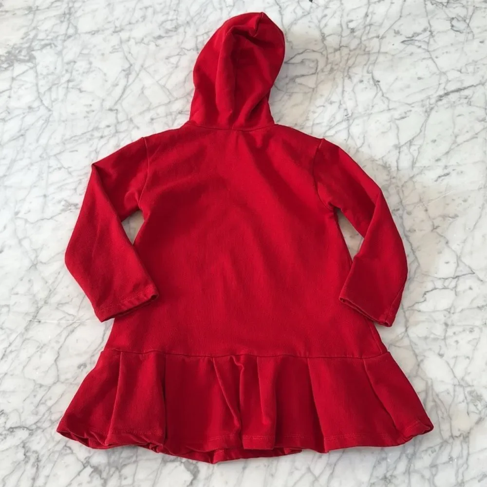 Mayoral Girls Red Hooded Dress Sz 4T